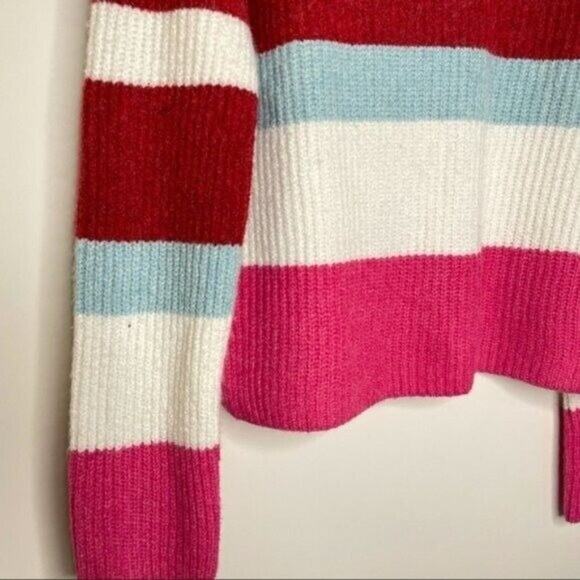 Abound Womens Size S Multicolored Cowl Neck Striped Knit Pullover Sweater - Picture 11 of 12